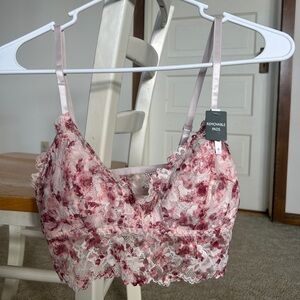 Laura Ashley Pink and Cream Lace Bra